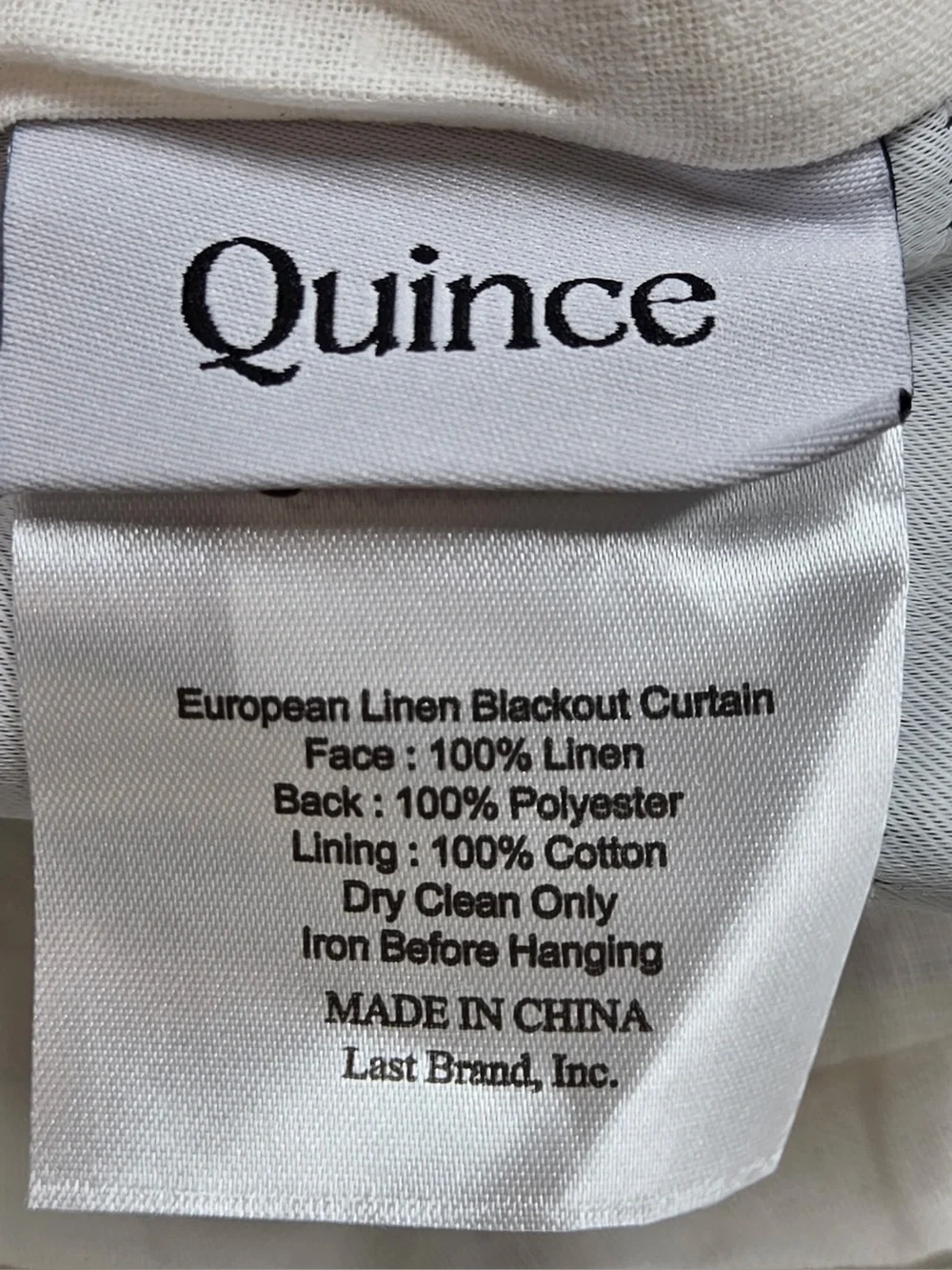 QUINCE Set Of 2 48x108 European Linen True Blackout Curtains Cream 0414